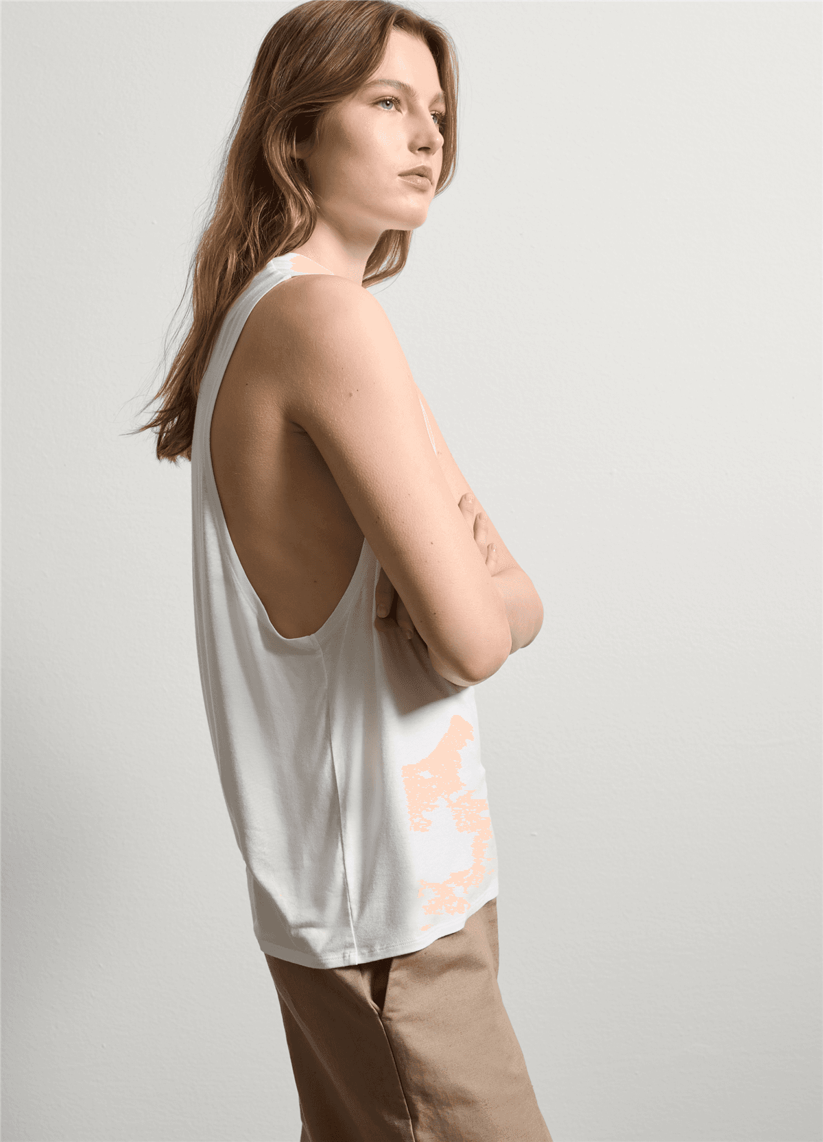 Boxy Fit Beyaz Atlet — 3