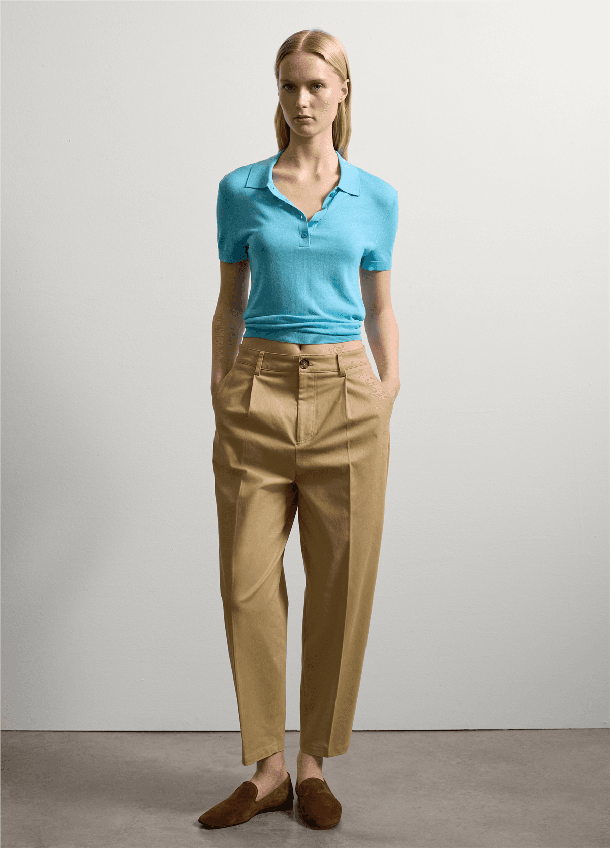 Düz Polo Mavi Tişört — 2