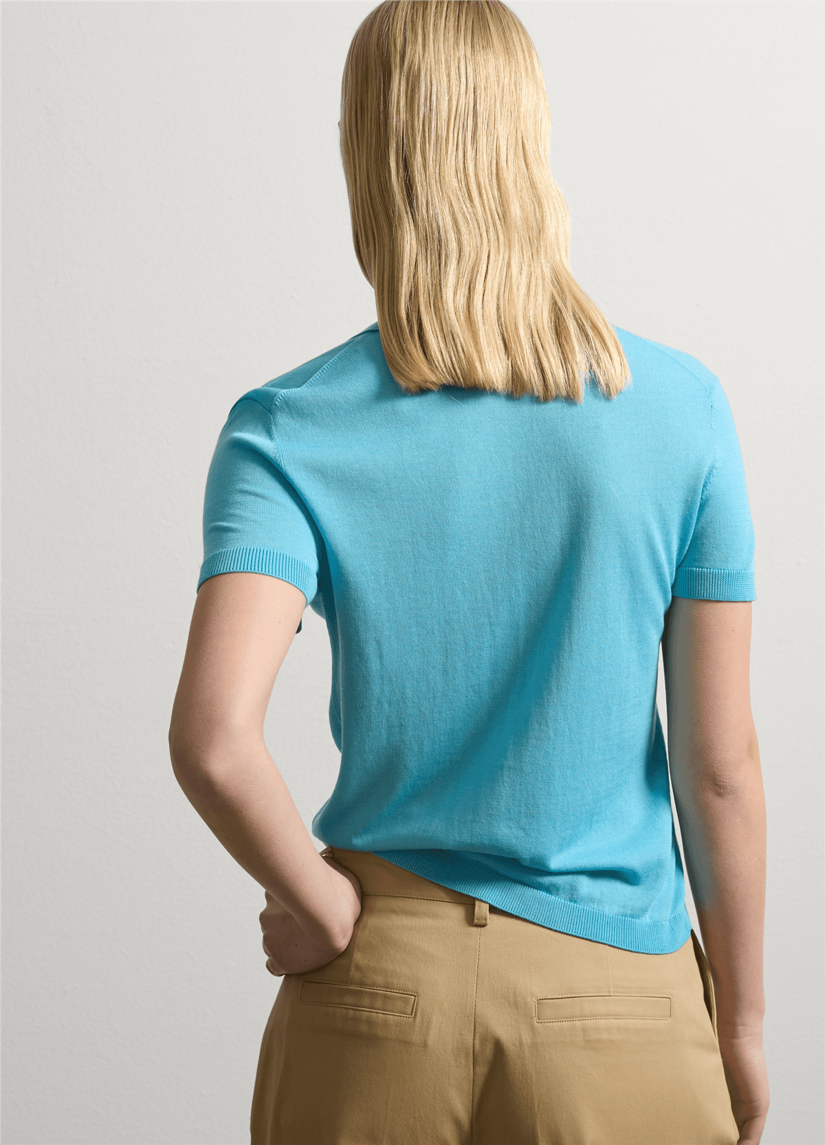 Düz Polo Mavi Tişört — 4