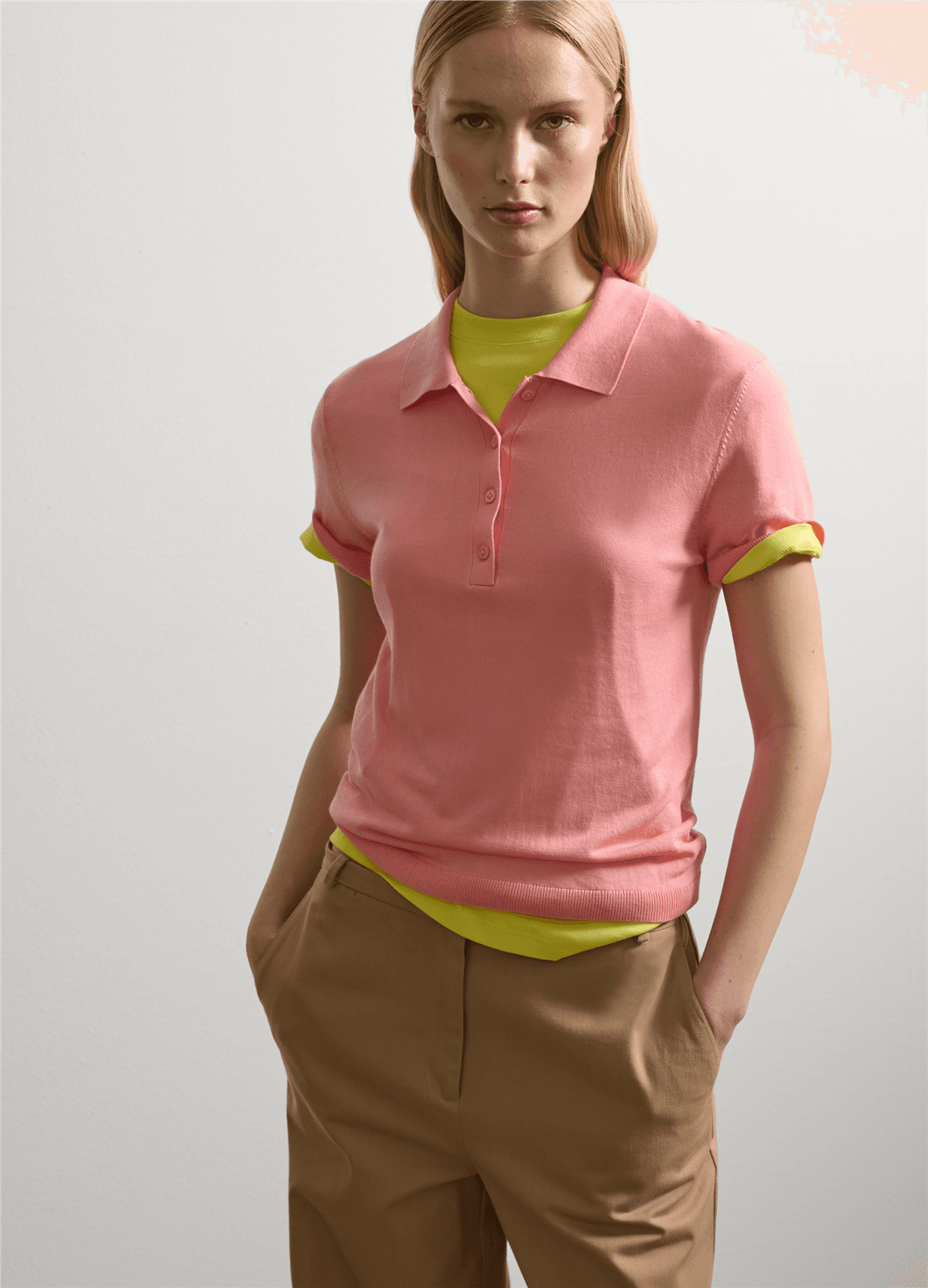 Düz Polo Pembe Tişört — 3