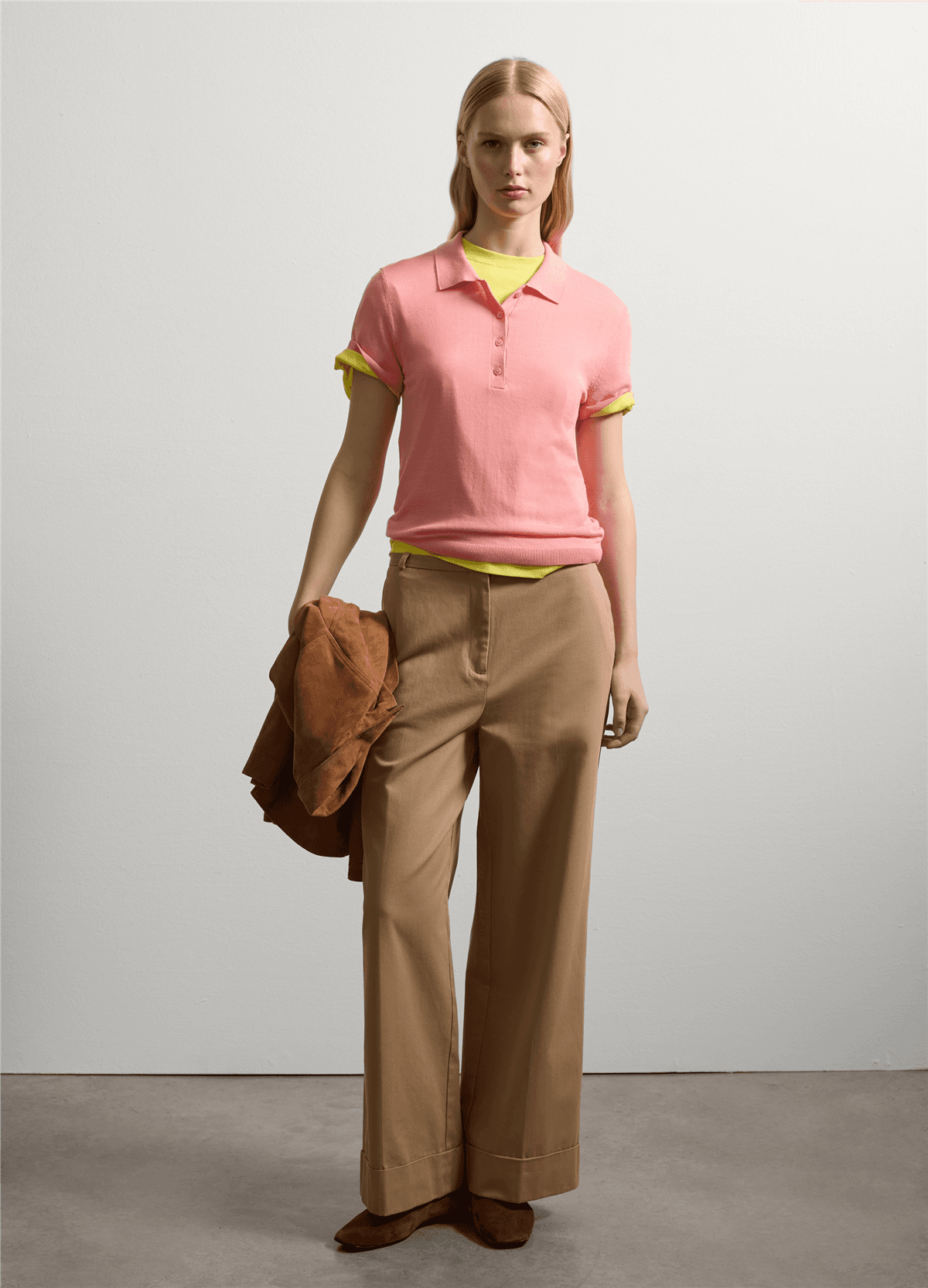 Düz Polo Pembe Tişört — 2