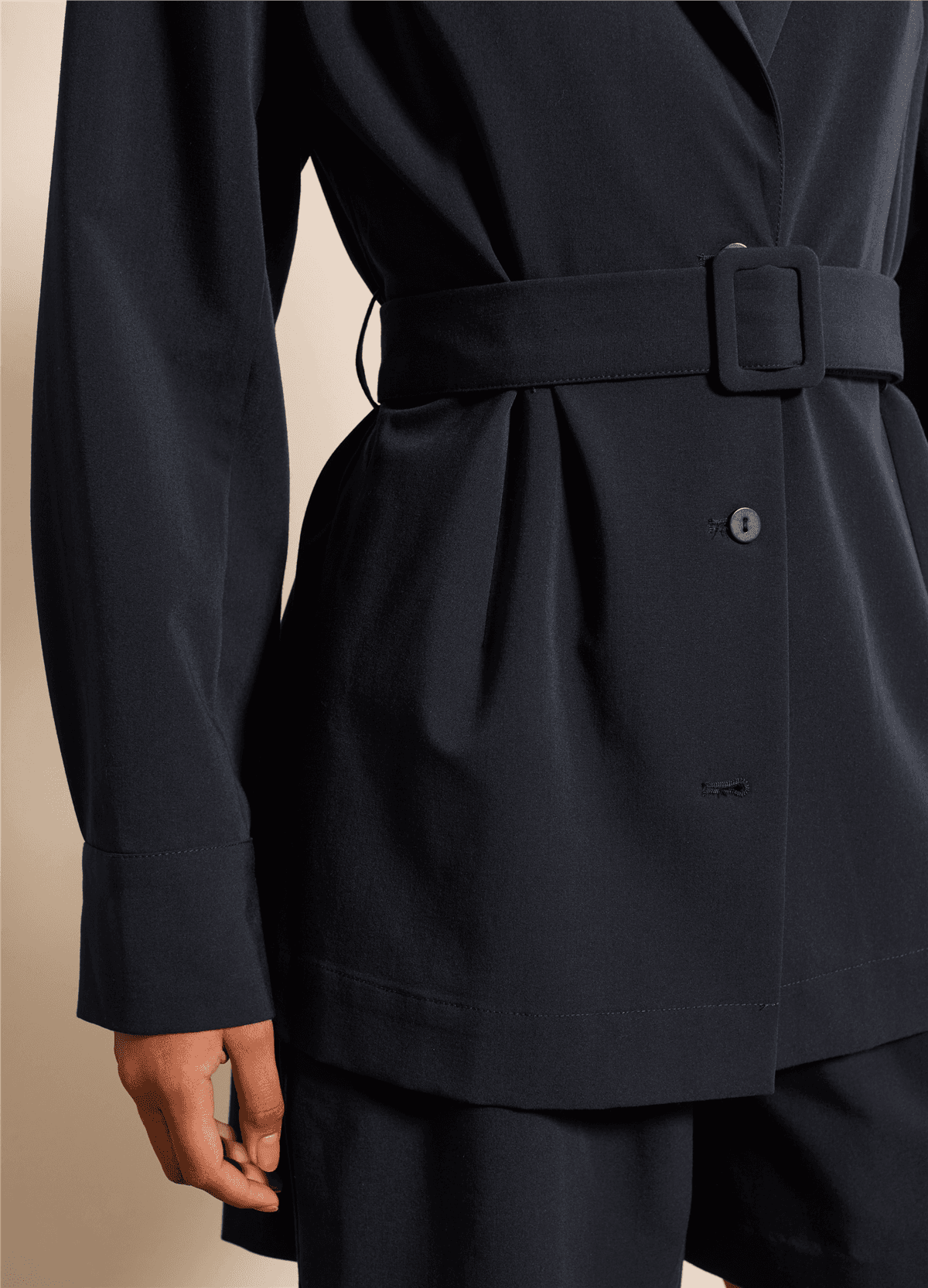 Kemerli Lacivert Shacket — 3