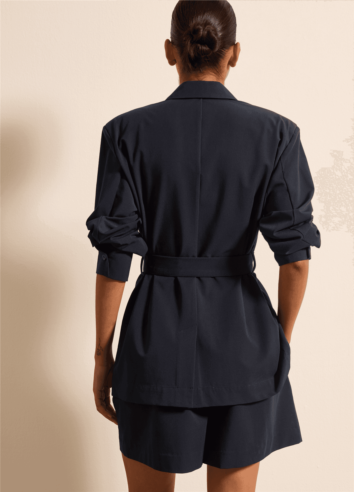 Kemerli Lacivert Shacket — 4