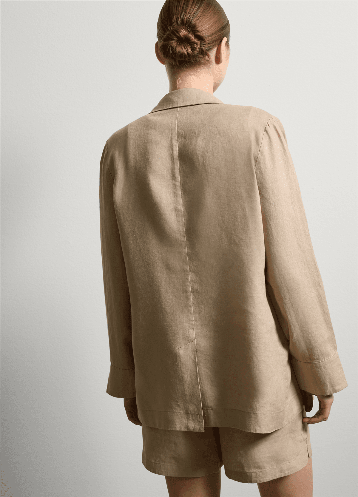Keten Akışkan Bej Blazer — 4