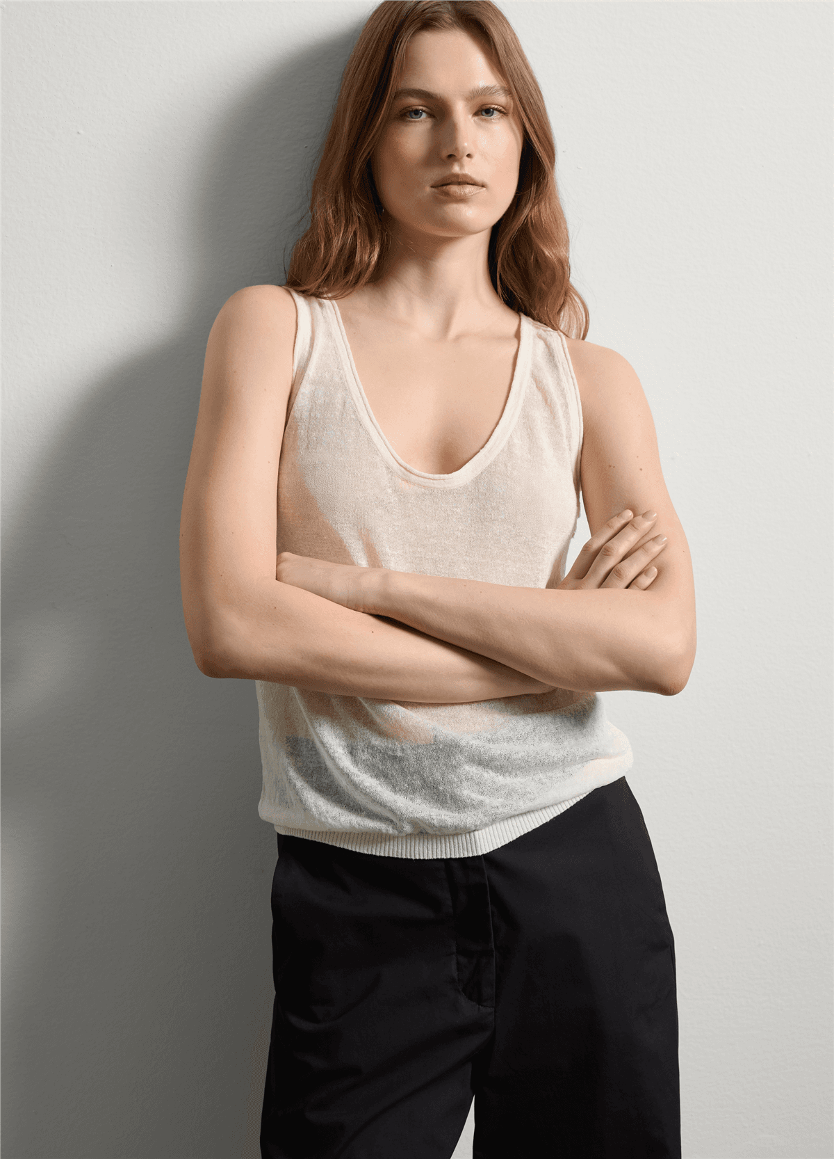 Keten Karışımlı Bej Atlet — 2
