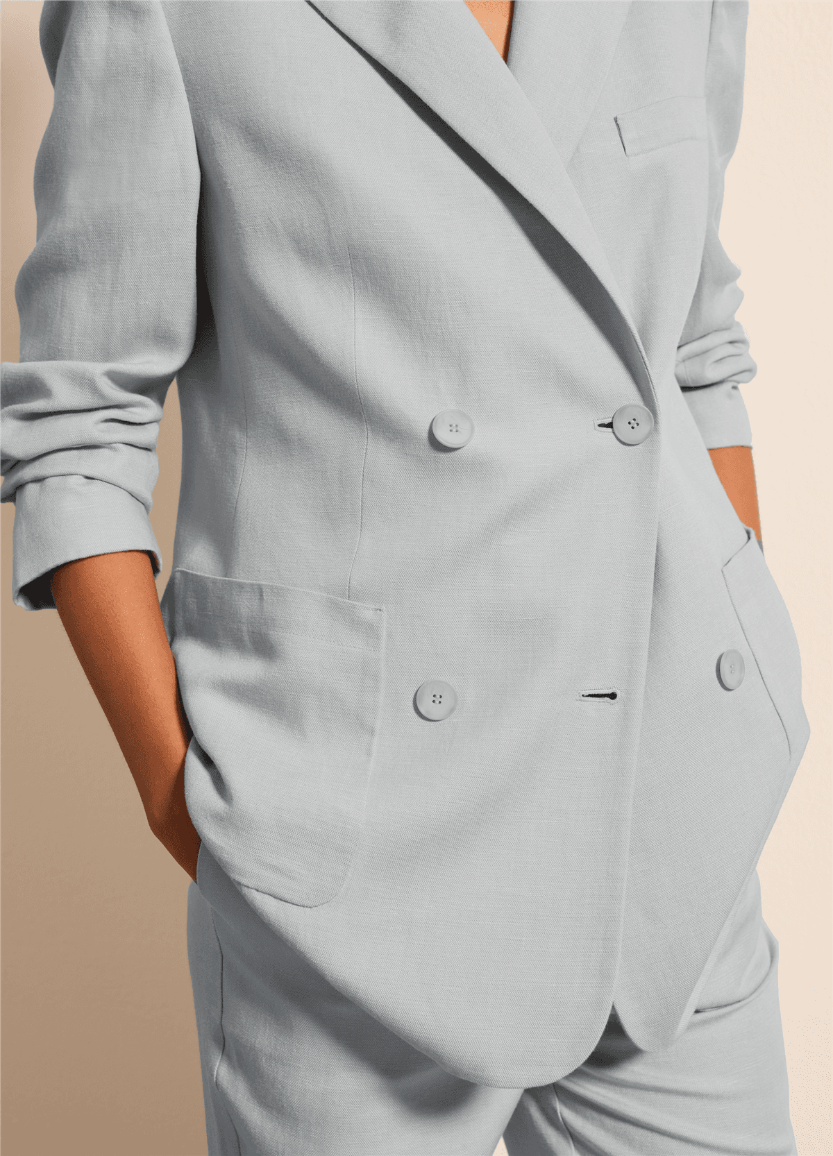 Kruvaze Açık Mavi Blazer — 3