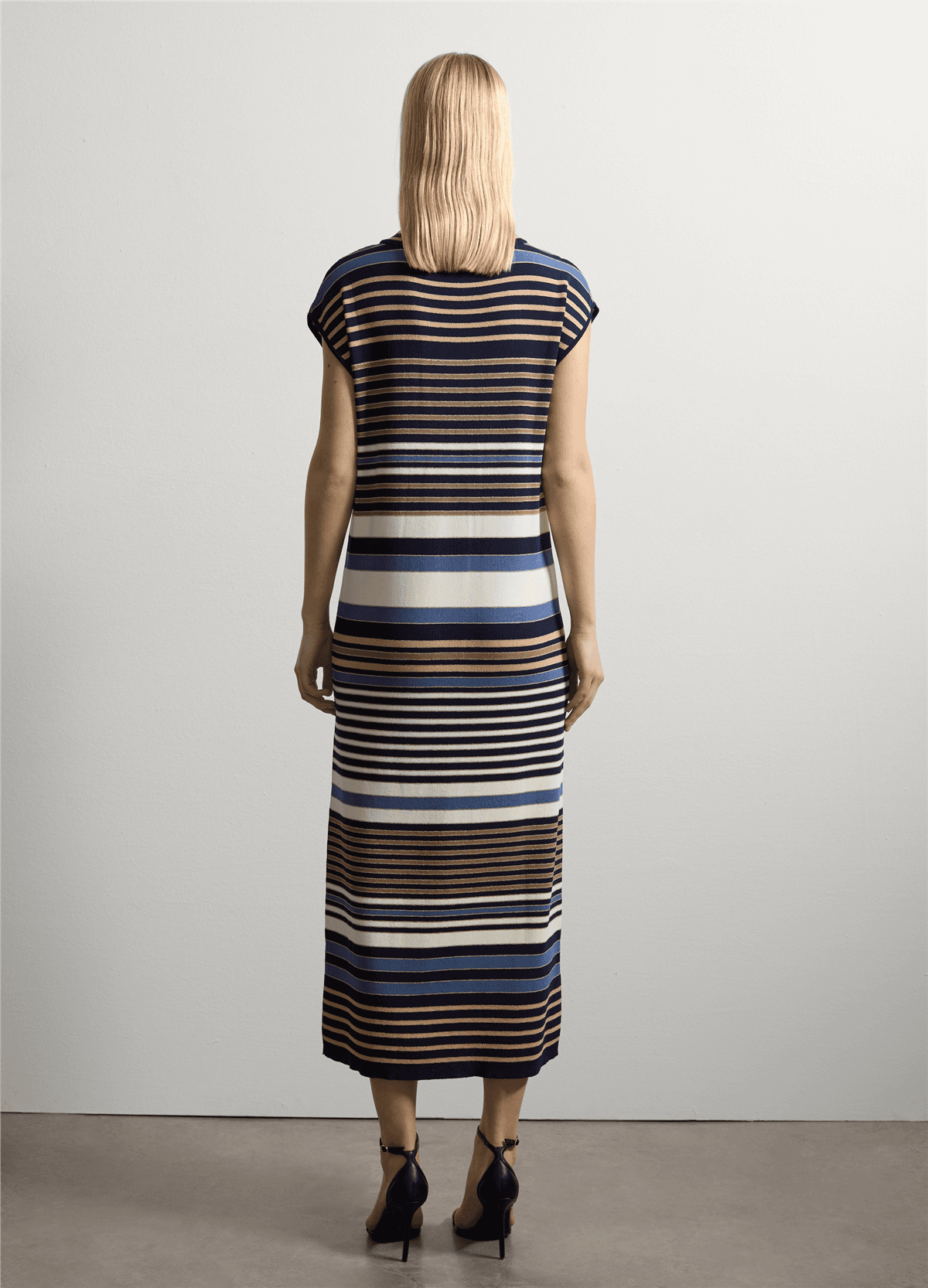 Lurex Çizgili Uzun Elbise — 4