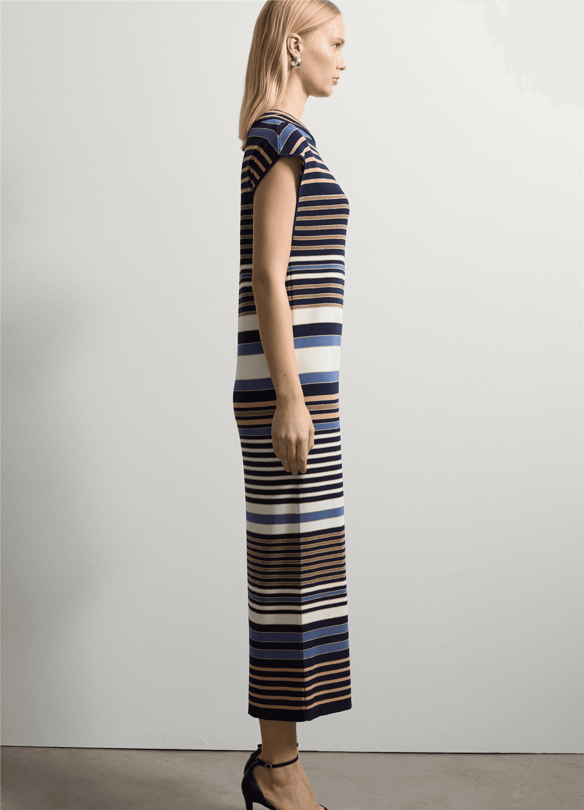 Lurex Çizgili Uzun Elbise — 3