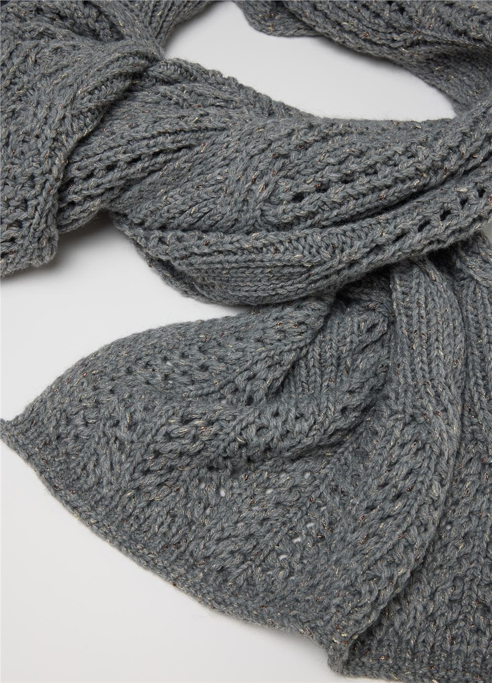 Lurex Detaylı Gri Atkı — 3