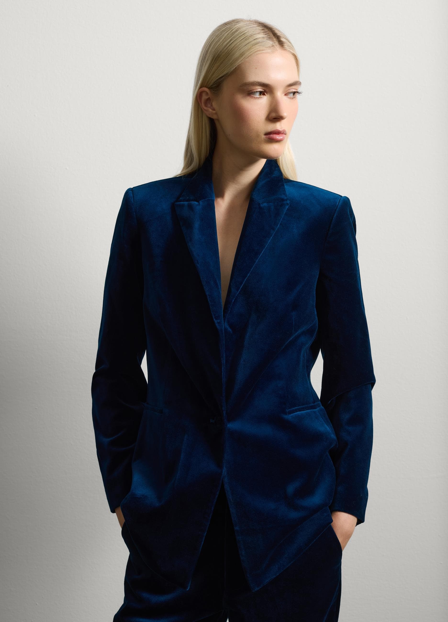 Mavi Pamuklu Blazer — 1