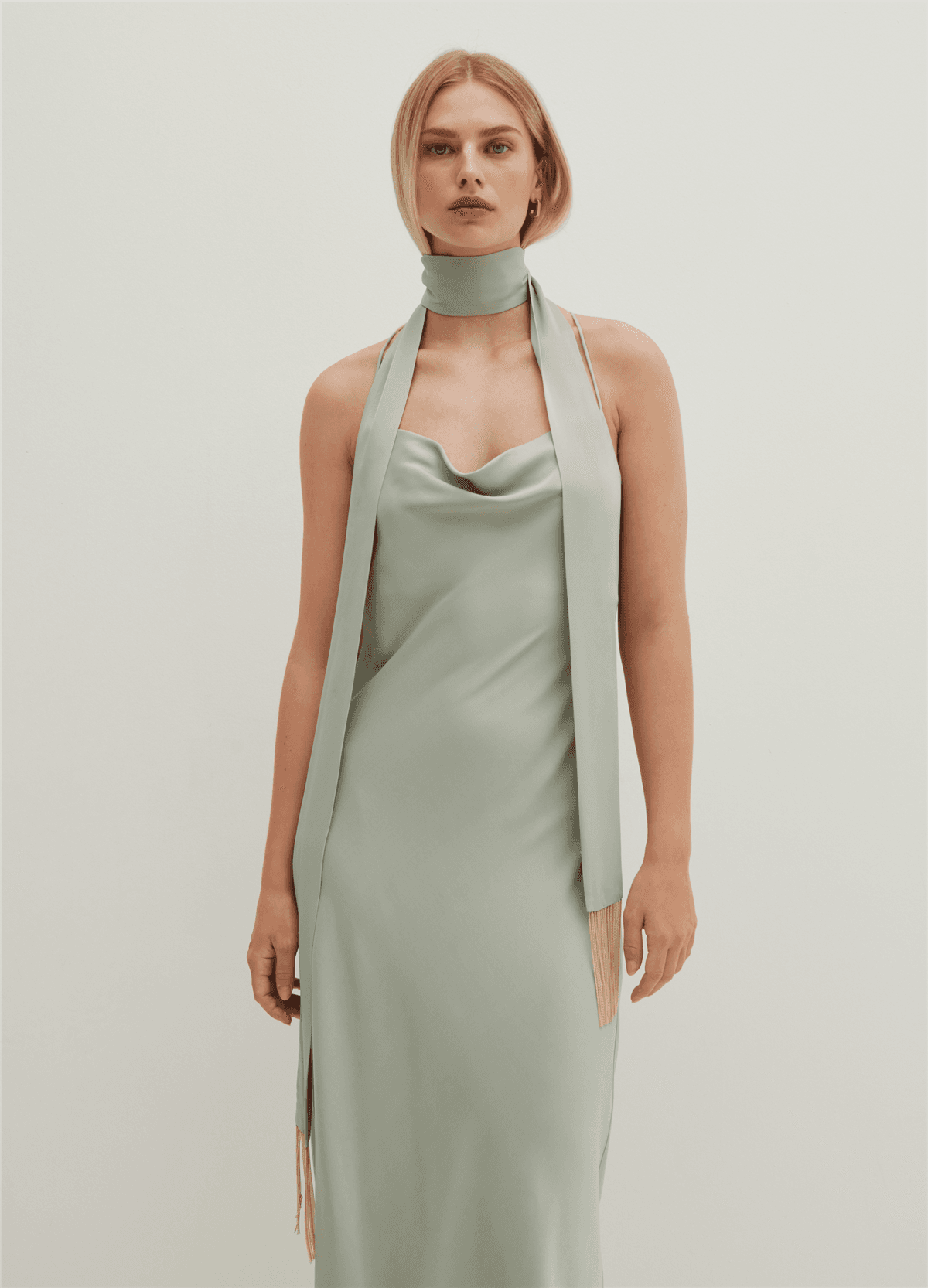 Püsküllü Mint Rayon Şal