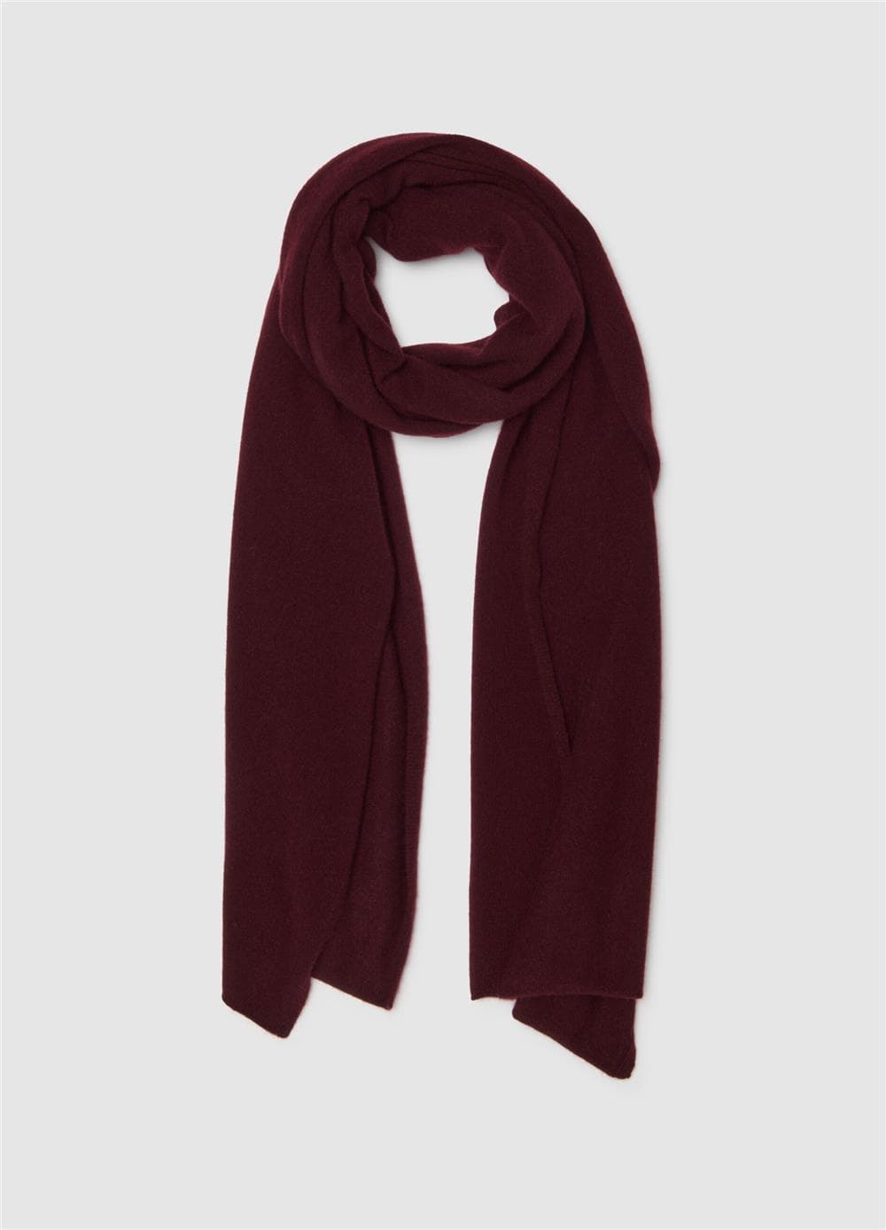 Bordo Saf Kaşmir Atkı — 2