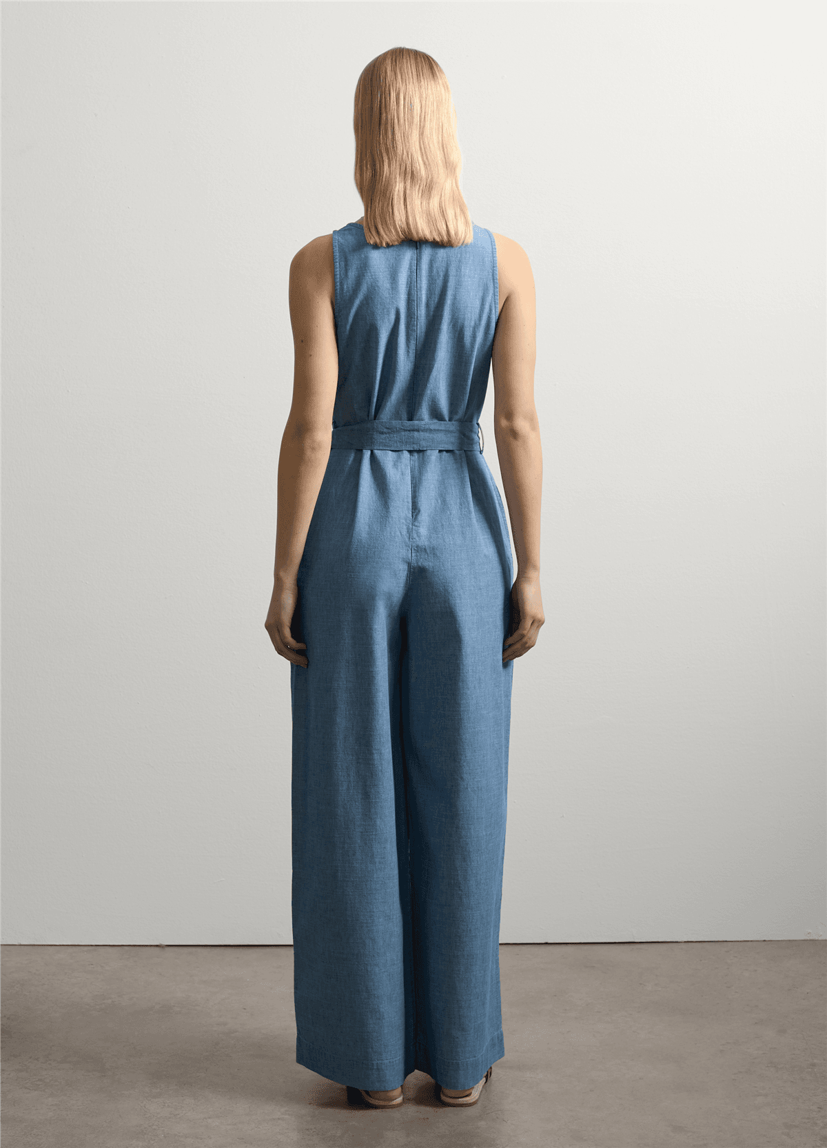 Uzun Akışkan Denim Tulum — 4
